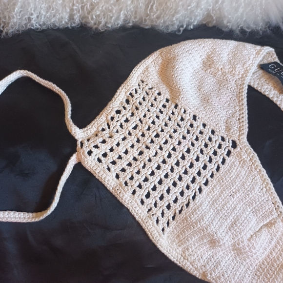 GUCCI Crochet Vintage Halter Top Sz Small - Picture 9 of 16